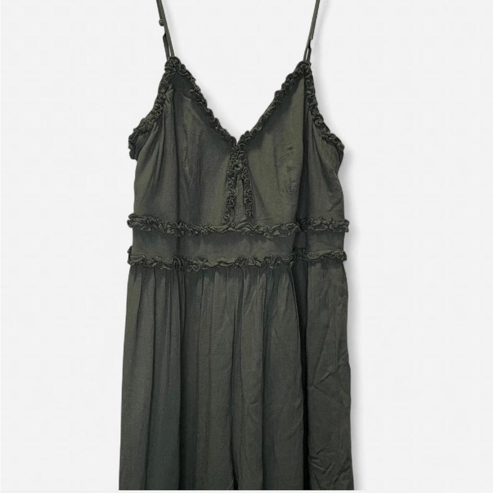 Miami Olive Jumpsuit with Lace Accents - Picture 4 of 6